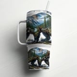 Wolverine Tumbler Wrap 40oz Sublimation Digital Design | Mountain Wildlife Tumbler PNG | Nature Outdoorsy Animal Wrap File for Men thumbnail 6