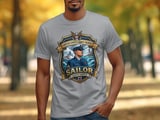 US Coast Guard Sailor Shirt, Semper Paratus Military Tee, Nautical Lighthouse Ship Emblem, Patriotic Veteran Dad Gift T-Shirt thumbnail 2