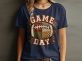 Patchwork Game Day Football Tee or Sweatshirt thumbnail 1