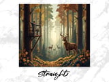 Bow Hunting Deer Hunter Autumn Forest Digital Print, Wildlife Art, Hunter Gift, Outdoor Decor, Rustic Cabin Art, Father's Day Gift thumbnail 4