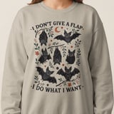 Whimsical Bat I Don't Give A Flap T-Shirt, Spooky Cute Bats Sweatshirt, Funny Goth Bat Lover Shirt, Quirky Halloween Gift thumbnail 4