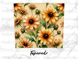 Black Eyed Susan Tumbler Wrap PNG, Floral Sublimation Design 20oz Skinny Seamless Digital Download, Botanical Flower Tumbler Design thumbnail 14
