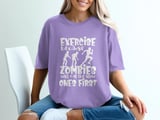 Exercise Because Zombies T-Shirt, Funny Zombie Running Sweatshirt, Humorous Fitness Tee, Apocalypse Runner Gift, Halloween Shirt thumbnail 5
