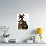 Black Woman Wall Art Poster, Still Becoming Botanical Framed Poster, Afrocentric Self Love Print, Neutral Boho Affirmation Decor thumbnail 6