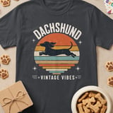 Dachshund Vintage Sunset T-Shirt thumbnail 1