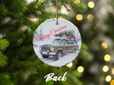 Waggy Ornament, Christmas Ornament, Grand Wagoneer Ornament, Car Ornament, Holiday Decoration, Winter Scene thumbnail 2