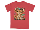 Cute Highland Cow Iced Coffee Tee thumbnail 3