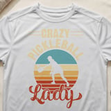 Pickleball Sport-Tek Performance Tee, Crazy Pickleball Lady Silhouette, Moisture-Wicking Court Apparel thumbnail 10