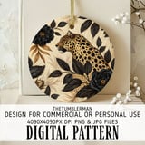 Digital Leopard Pattern, Floral Digital Paper, Animal Print, Digital Bundle, Seamless Pattern, Commercial Use, Printable Pattern, PNG JPG thumbnail 3