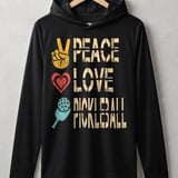 Pickleball Sport-Tek Performance Hood, Peace Love Pickleball, Lightweight Hoodie Layer for Court Play thumbnail 1