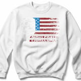 Pickleball Gildan Crewneck Sweatshirt, PICKLEBALL Distressed USA Flag Paddle, Court Warm Up Outerwear thumbnail 2