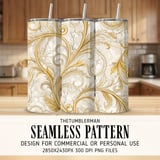 Gold Floral Tumbler Design, Digital Paper, Junk Journal Printable, Gold Flowers PNG, Watercolor Backgrounds, Scrapbook Paper thumbnail 2