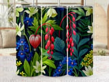 Dark Floral Tumbler Wrap PNG, Bleeding Heart Sublimation Design, Seamless 20oz Skinny Tumbler Digital Download for Crafters thumbnail 10