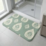 Sage Green Shower Curtain and Bath Mat, Boho Ikat Botanical Leaves Bathroom Decor, Neutral Spa Bath Set, Aesthetic Housewarming Gift thumbnail 10