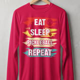 Pickleball Sport-Tek Long Sleeve Tee, Eat Sleep Pickleball Repeat, Performance Sun Shield Shirt thumbnail 8