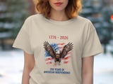 250 Years American Independence T-Shirt, 1776-2026 Commemorative Eagle Flag Shirt, Patriotic July 4th USA Tee thumbnail 6