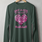 Pickleball Sport-Tek Long Sleeve Tee, Just A Girl Who Loves Pickleball, Sun Shield Shirt thumbnail 7