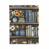 Bookshelf Throw Blanket and Pillow:  Cozy Floral Blanket,  Bookish Gift Decorative Pillow thumbnail 4