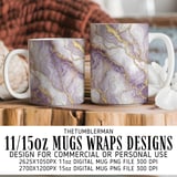 Purple Marble Gold Veins Tumbler Design, Digital Paper, Floral Watercolor Background, Junk Journal, Printable Png, Scrapbooking thumbnail 4