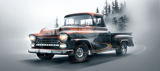Vintage Chevrolet Truck 40oz Tumbler Wrap Digital File. Classic Car Sublimation Design for Men, Rustic Misty Forest Auto Art PNG Gift thumbnail 13