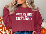 Make My Knee Great Again Surgery Recovery Standard T-Shirts With Red Blue Patriotic Stripes thumbnail 6