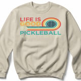 Pickleball Gildan Crewneck Sweatshirt, Life Is Good Pickleball Makes It Better, Cozy Court Warm Up Fleece thumbnail 6