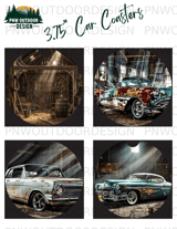 Vintage Car Distressed 40oz Tumbler Sublimation Wrap PNG | Retro Garage Hot Rod Digital Design for Men thumbnail 13