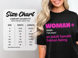 Woman Definition T-Shirt, Feminist Graphic Tee, Adult Female Human Being Shirt, Empowerment Pink Typography Top, Aesthetic Gift for Her thumbnail 3
