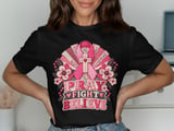 Faux Patchwork Pray Fight Believe Tee thumbnail 1