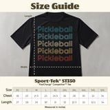Pickleball Sport-Tek Performance Tee, Pickleball Multi-Color Retro Stripe Text Graphic, Court Apparel thumbnail 11