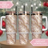 Rose Gold Marble Tumbler Design, Digital Paper Pack, Watercolor Floral Background, Printable PNG, Scrapbooking Paper, Junk Journal thumbnail 8