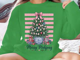 Merry Mahjong Christmas Tree Print, Chinoiserie Preppy Holiday Decor, Pink Bow Game Night Art, Grandmillennial Winter Gift For Mahjong Lover thumbnail 15