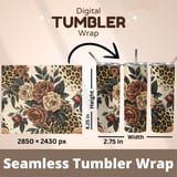 Digital Pattern, Rose Flower, Floral Leopard, Animal Print, Digital Bundle, Seamless Pattern, Fabric Design, Commercial Use, Digital File thumbnail 9