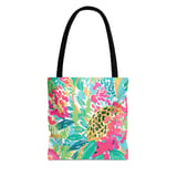 Vibrant Tropical Leopard Floral Tote Bag & Phone Case, Preppy Summer Beach Bag, Colorful Abstract Pattern Accessory Gift thumbnail 5