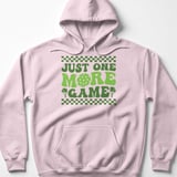 Pickleball Gildan Fleece Hoodie, Just One More Game, Retro Green Checkered Court Pullover Sweatshirt thumbnail 8