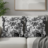 Gothic Toile Halloween Woven Blanket, Vintage Dark Academia Throw Pillow & Tapestry Blanket, Spooky Victorian Botanical Pumpkin Home Decor thumbnail 17