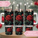 Red Rose Tumbler Design, Floral Digital Papers, Watercolor Flower Backgrounds, Junk Journal Pages, Printable png, Digital Scrapbooking Paper thumbnail 8