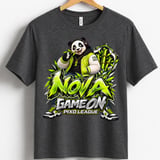 Panda Gaming T-Shirt for Kids, Nova Game On Youth Gamer Tee, Neon Green Panda Graphic Shirt, Pixo League thumbnail 13