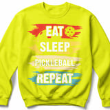 Pickleball Gildan Crewneck Sweatshirt, Eat Sleep Pickleball Repeat, Court Warm Up thumbnail 10