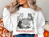 Vintage Meowjong Cat Art Print, Funny Mahjong Cats Wall Decor, Quirky Board Game Poster, Cute Retro Game Night Gift for Cat Lovers thumbnail 1
