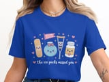 School Nurse Welcome Back T-Shirt: Ice Pack, Bandage, Crutch, Pill Bottle thumbnail 5