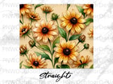 Black Eyed Susan Tumbler Wrap PNG, Floral Sublimation Design 20oz Skinny Seamless Digital Download, Botanical Flower Tumbler Design thumbnail 13