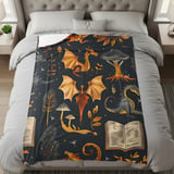 Dragon Blanket, Fantasy Blanket, Mythical Creature Blanket, Dragon Book Blanket, Magical Blanket, Nursery Blanket, Dragon Decor thumbnail 4