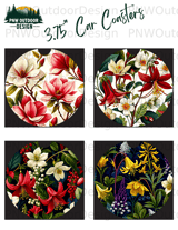 Magnolia 20oz Skinny Tumbler Sublimation PNG Seamless Tapered Digital, Floral Botanical Print Design thumbnail 11
