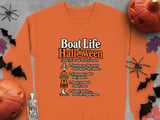 Boat Life Halloween Definition Nautical Boater Lake Ocean Anchor Pumpkin Graphic Crewneck Sweatshirts thumbnail 9
