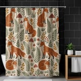 Whimsical Woodland Fox Shower Curtain thumbnail 10