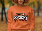 Halloween Spooky Season Sweatshirt, Bat and Ghost Sweatshirt, Horror Sweatshirt, Halloween Party Sweatshirt, October Sweatshirt thumbnail 4