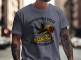 Tattoo Bird Rose T Shirt, Funny Tattoo Tee, Tattoo Day Shirts, Ink Lover Gift, Traditional Tattoo Art, Permanent Tattoo Joke thumbnail 3