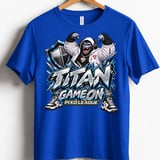 Gorilla Gaming T-Shirt for Kids, Titan Game On Youth Gamer Tee, Blue Silver Gorilla Graphic Shirt, Pixo League thumbnail 7
