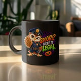 Spooky Keep It Legal Police Owl Mug thumbnail 10